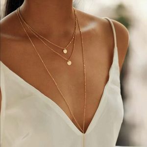 NWT Pendant layered necklace gold colored